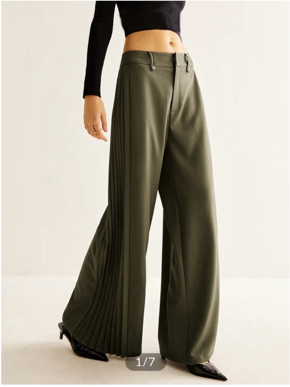 Commense Wide-Leg Pleated Side Panel Pants NWT